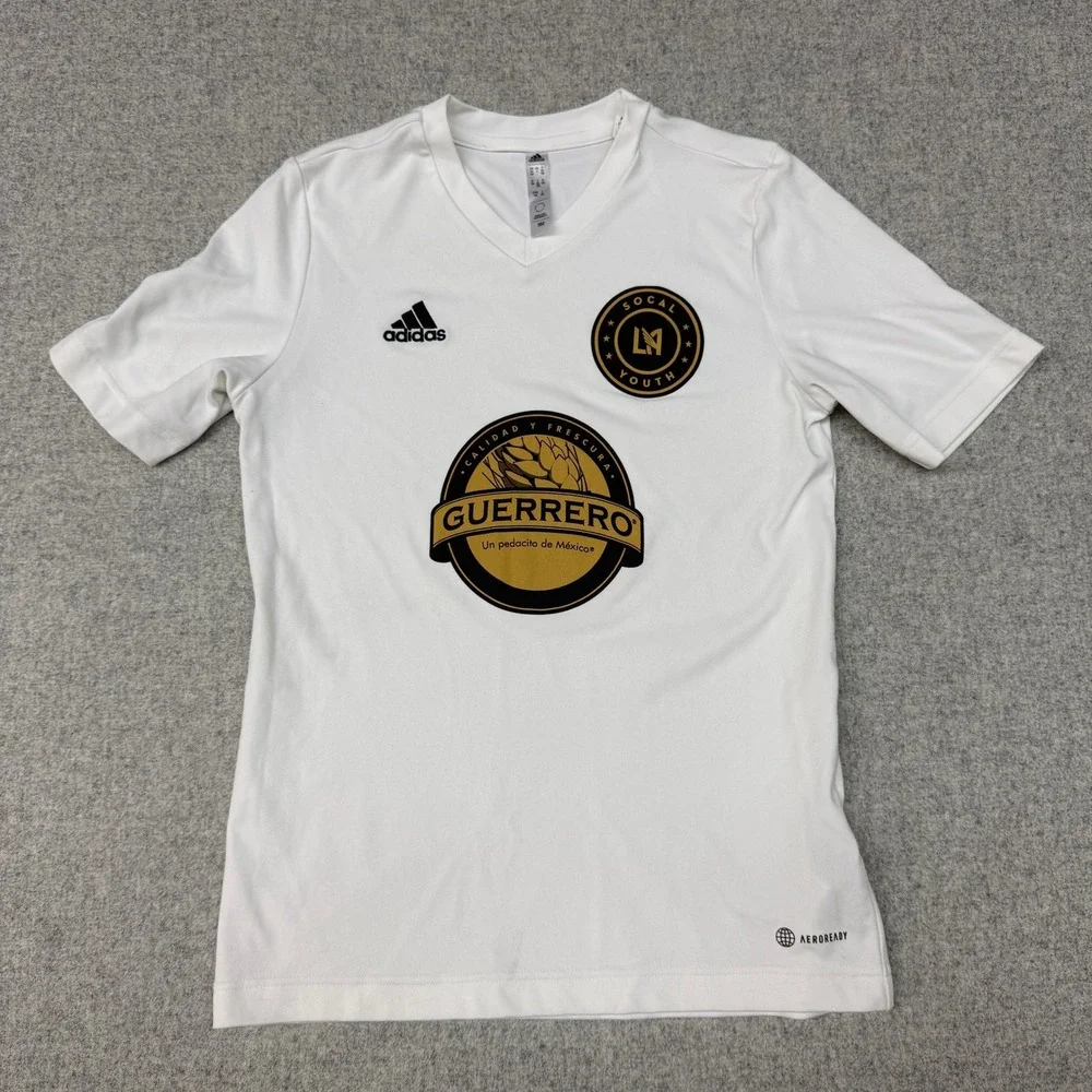 Adidas LAFC SoCal Youth Soccer Jersey Size L White Guerrero Aeroready HC5054
